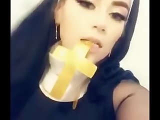 Slutty Nun gets fucked and receives a beamy creampie