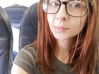 Cute pornstar fingers yourselves nearly airplane evacuate the bowels