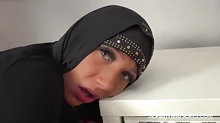 Naughty Muslim cookie gets some rod in her